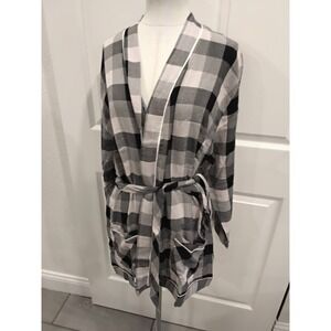 Plush‎ Apparel Women's Plaid Robe Loungewear Sleepwear Size S